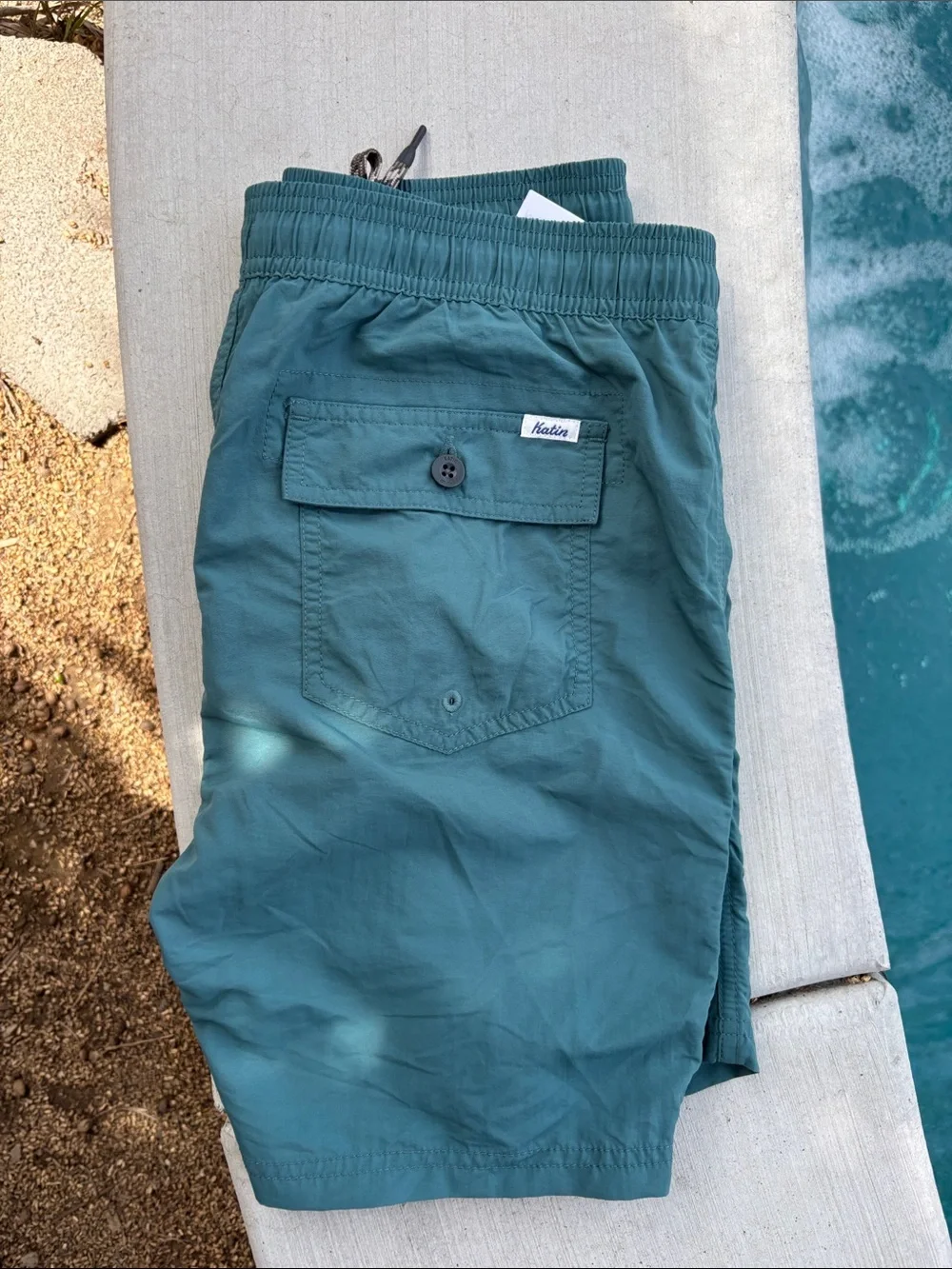Katin Men's Teal-Green Elastic Waist Hybrid Shorts